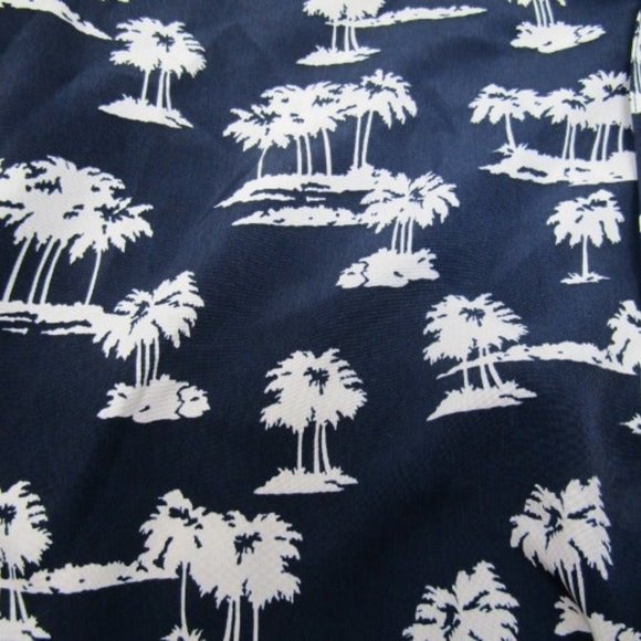 Vintage Clench Blue White Hawaiian Shirt Palm XXL - Picture 5 of 8